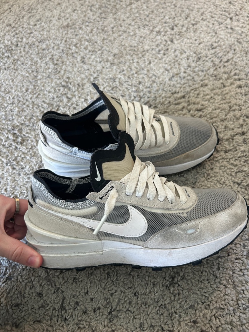 Nike Men’s Gray, White and Black Layered Trainer Sneakers